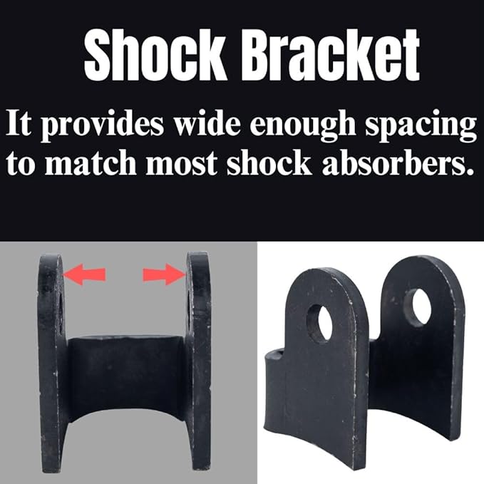 2 Pcs Shock Bracket, Heavy-Duty Shock Absorber, Black Curved Design for Off-Road Trailers (Vertical shock mounts)