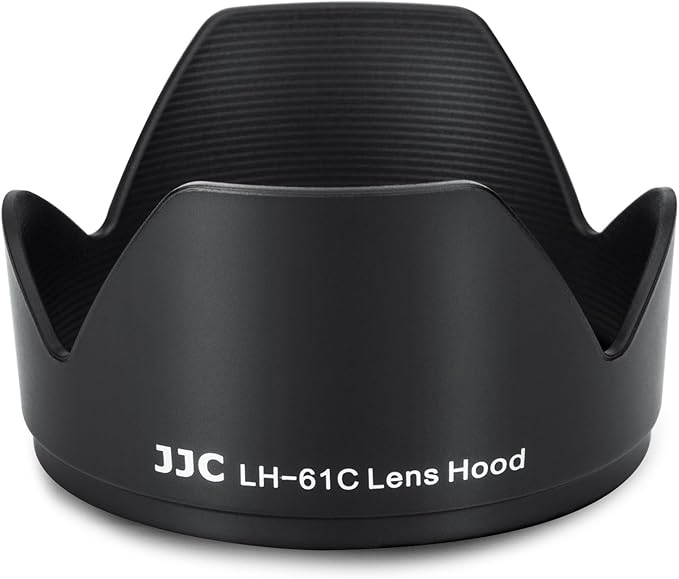 JJC LH-61C Lens Hood Shade for Olympus Zuiko 14-42mm f/3.5-5.6, M.Zuiko Digital ED 14-150mm f/4.0-5.6 and 14-150mm f/4.0-5.6 II Lens, Reversible and Compatible with 58mm Filter & Cap