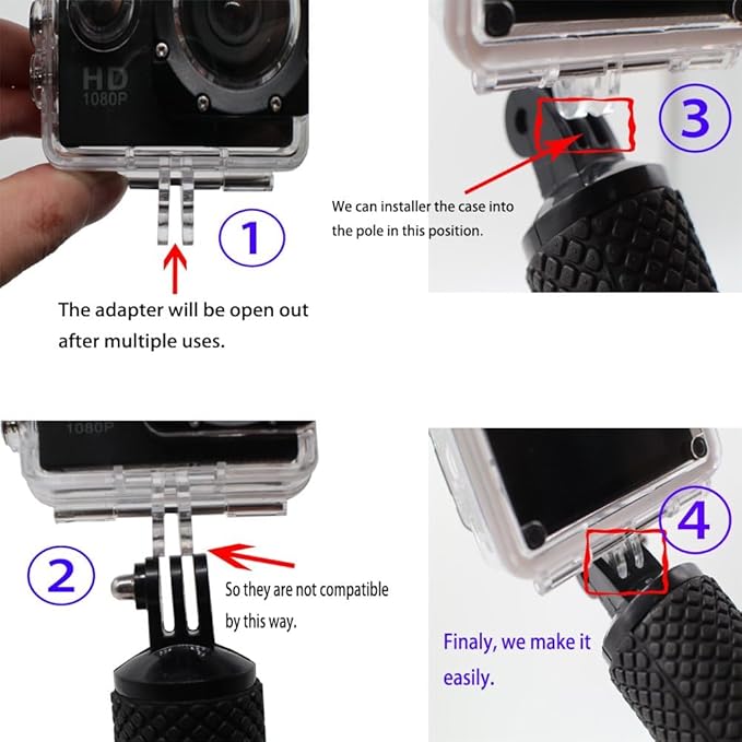 Homeet Handler Floating Hand Grip, Underwater Hand Stick Monopod Pole Compatible with DJI OSMO Action Cameras and Other Sports Camera, Blue