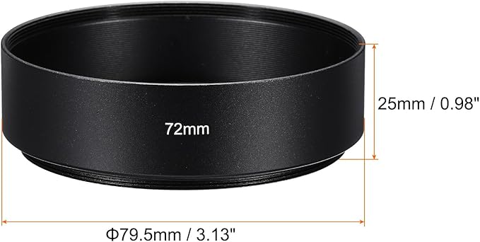 PATIKIL 72mm Lens Hood, Standard Focus Frosted Surface Anti-Reflective Inside Hood for Camera Lens, Black for Nikon, for Fujifilm, for Pentax, for Leica