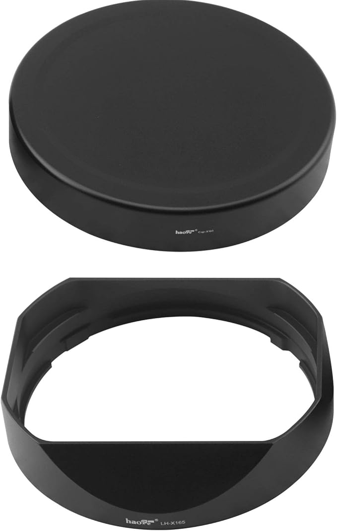Haoge LH-X16B Square Metal Lens Hood Shade with Metal Cap for Fujifilm Fuji Fujinon XF 16mm F1.4 R WR Lens xf16mm/f1.4 on Camera XS-10 X-H1 X-Pro3 X-Pro2 X-Pro1 X-T4 X-T3 X-T2 X-T1 X-T30 X-T20
