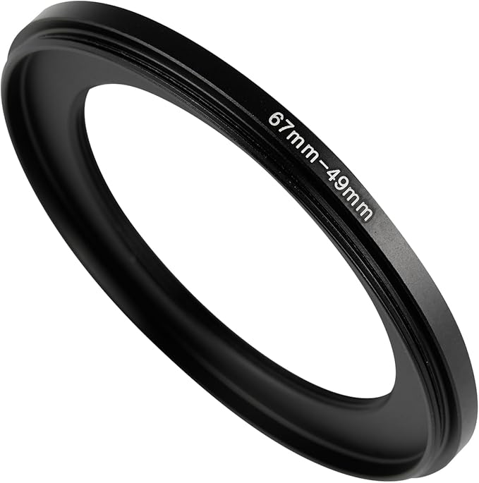 67-49mm Metal Step-Up/Down Ring Adapter Compatible with Mirrorless Cameras DSLR Lens, UV CPL ND Filter Thread Converter, Black