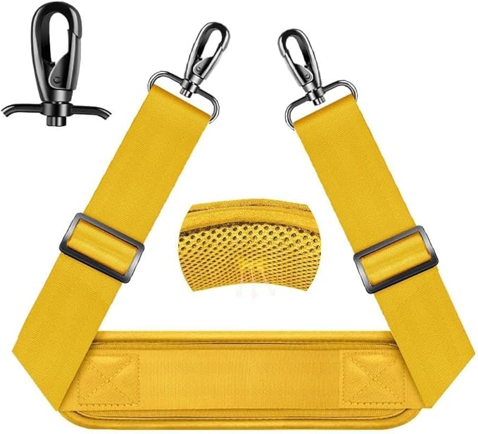 ZINZ 75" Shoulder Strap with Fixed Pad and Dual Balanced Buckles，Yellow
