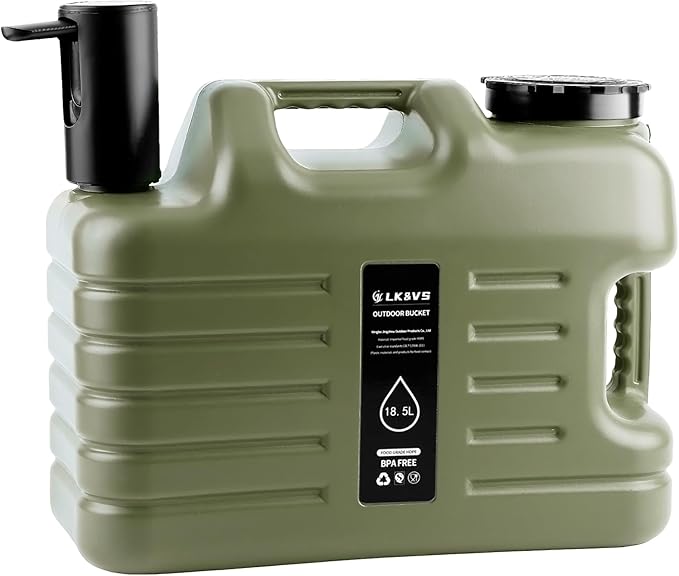 5 Gallon Water Jug with Foldable Auto Pump, BPA-Free Leak-Proof Camping Water Container Spigot, Type-C Rechargeable, Portable Water Dispenser Tank for Hiking, Outdoors & Emergency Water Storage