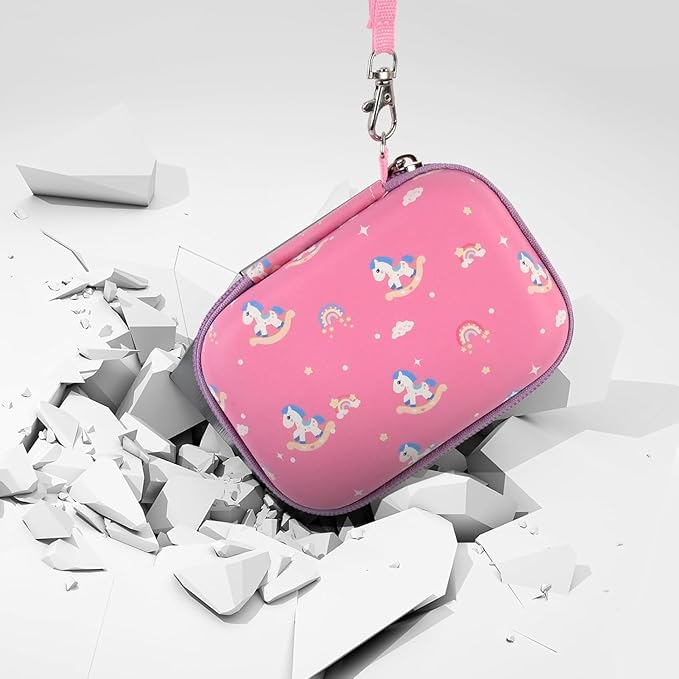 ANKHOH Kids Camera Case for Goopow/for Mgaolo/for CIMELR/for Seckton/for OZMI/for Dylanto Digital Camera Toys and Video Camcorder Storage Holder Organizer -Pink(Box only)