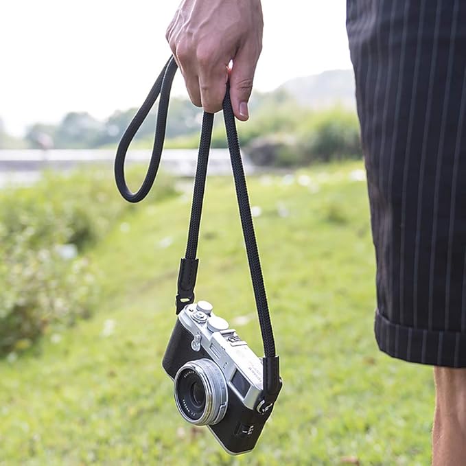 MINI GAGA Mirrorless Camera Neck Strap for Leica Climbing Rope Shoulder Strap and All Camera DSLR SLR Black