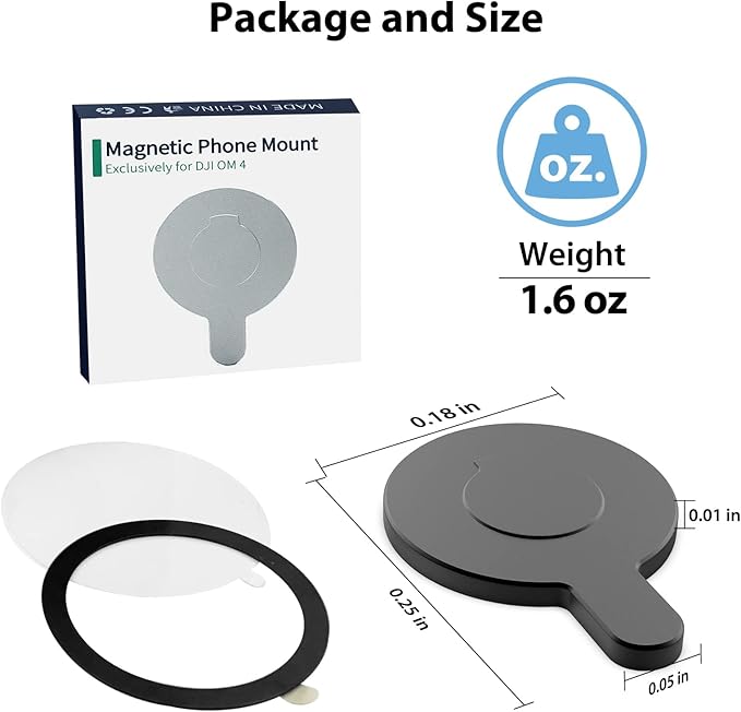 OM Magnetic Phone Mount for DJI Osmo Mobile 8/7P/OM 7/OM 6/SE/OM 5/OM 4 SE/OM 4 Magsafe Quick-Release Adapter Magnet Clamp Clip, Mounting for Video Photo Shooting Phone DJI Gimbal Accessories