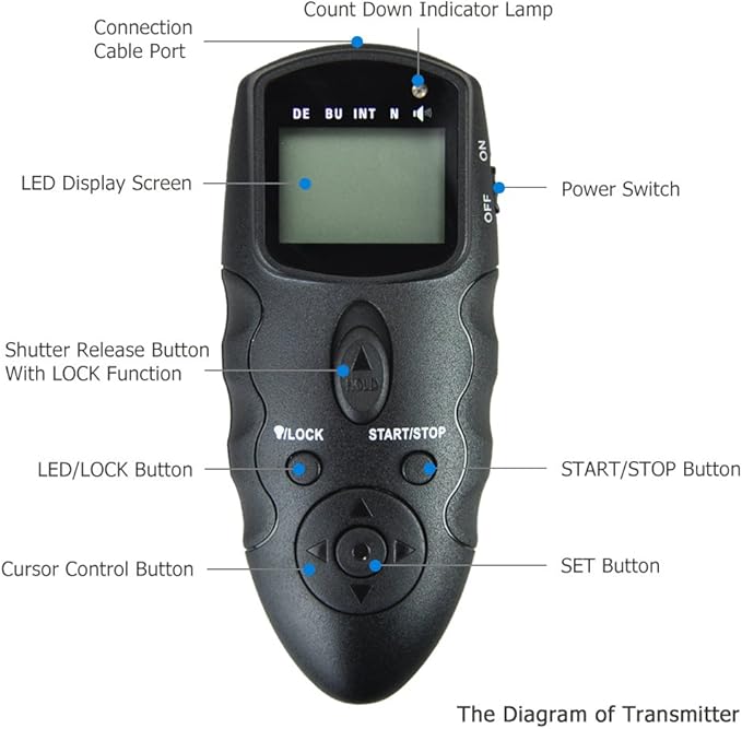 JJC Wireless Intervalometer Timer Remote Control Shutter Release for Nikon D750 D780 Z7II Z7 Z6III II Z6 Z5 D7500 D7200 D7100 D7000 P1100 P1000 D5600 D5500 D5300 D5200 D5100 D3300 D3200 Df D610 & More