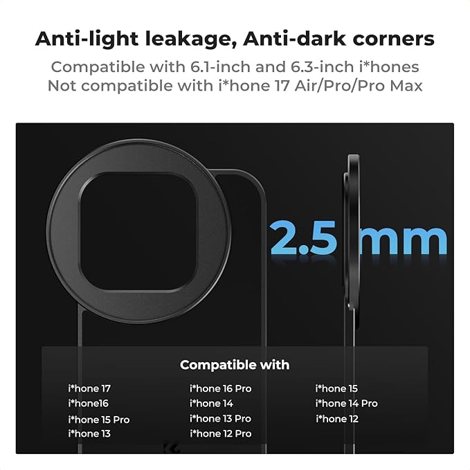 K&F CONCEPT 6.1 inch Magnetic Lens Filter Mount Adapter with 67mm CPL Filter for iPhone, Compatible with 17/16/15/14/13/12, 16/15/14/13/12 Pro