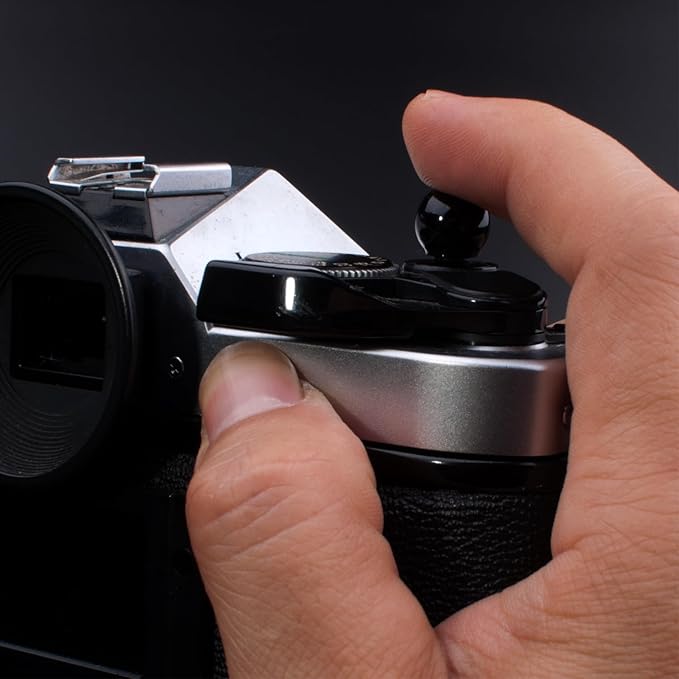 Upscale Delicate Ball Shape Camera Soft Shutter Button, Copper Soft Shutter Release Button 2PCS Black