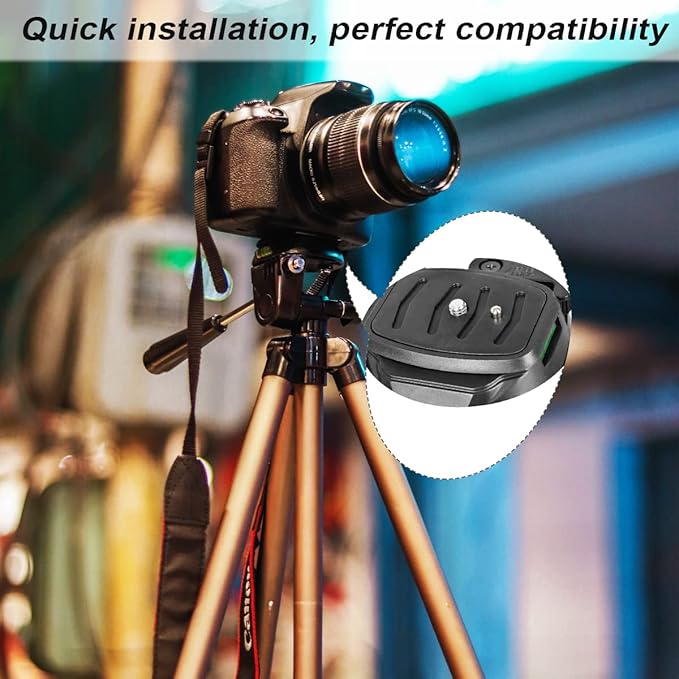 2 Pack 43mm Tripod Quick Release Plate Camera Mounting Adapter, QR Ball Head Parts Replacement for Torjim 60-Inch AX60, Endurax 66'' ETR66 Mount 1 11/16'', Black
