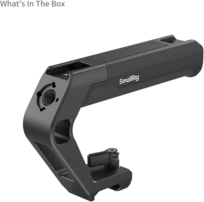 SMALLRIG Lightweight NATO Clamp Top Handle, Tiny Camera Top Grip Only 119g, Handgrip with Locating Hole for ARRI and Two Cold Shoe Mounts, for Camera Cage with Built-in NATO Rail - 5977