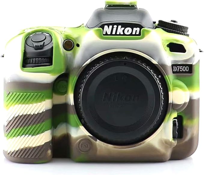 Professional Secure Silicone Camera Cases Bag Housing Rubber Body Skin for Nikon D7500 Digital SLR Camera (Green)
