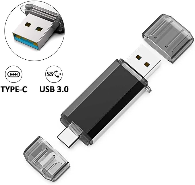 GoRAM 32GB (10 Pack) Dual Drive Go-Stick USB 3.0 + USB-C Type-C Flash Drive for Android Smartphones, Computers, MacBook, Tablets, PC (32GB)