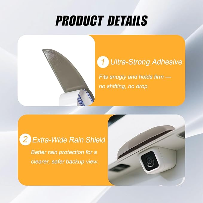 Universal Car Backup Camera Rain Shield, Reversing Camera Anti-Rain Cover, Non-Destructive Adhesion, Silicone Protection Cover Compatible with Most Vehicle (Grey)