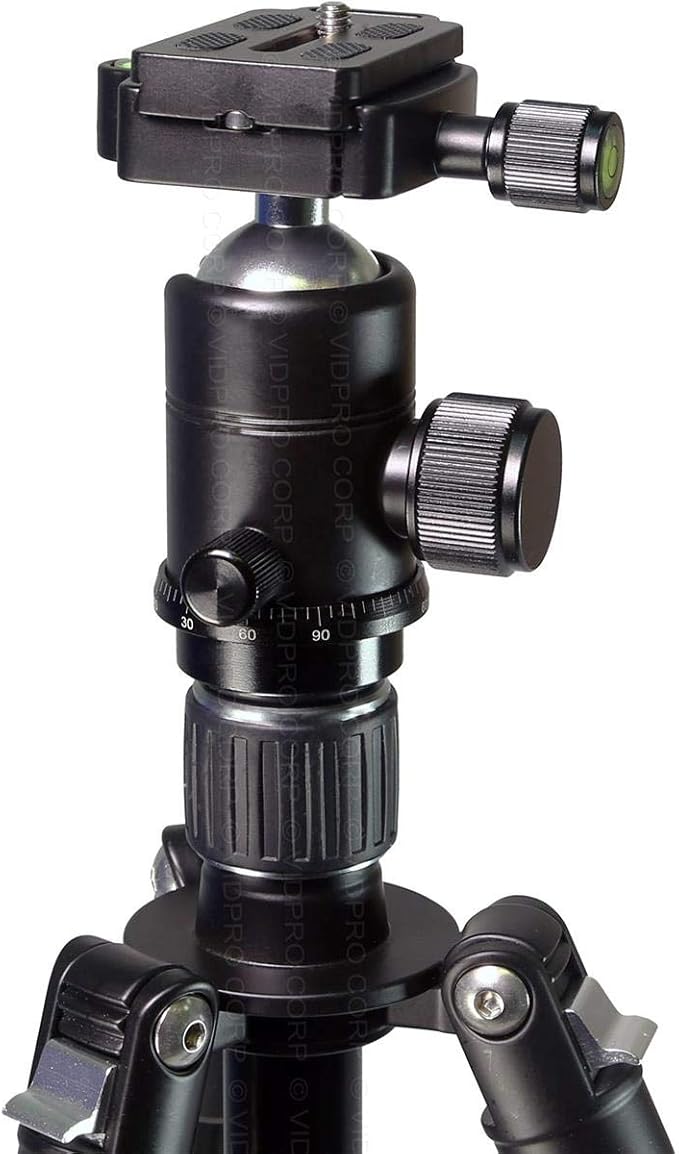 VidPro AT-72 VentureMaxx 72" Professional 4-Section Twist-Lock Aluminum Travel Tripod with Quick Release Ball Head, 20 lbs Capacity