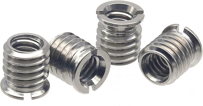 Stainless Steel 1/4"-20 Female to 3/8"-16 Male Screw Adapter 4 Pieces 10.5mm Height