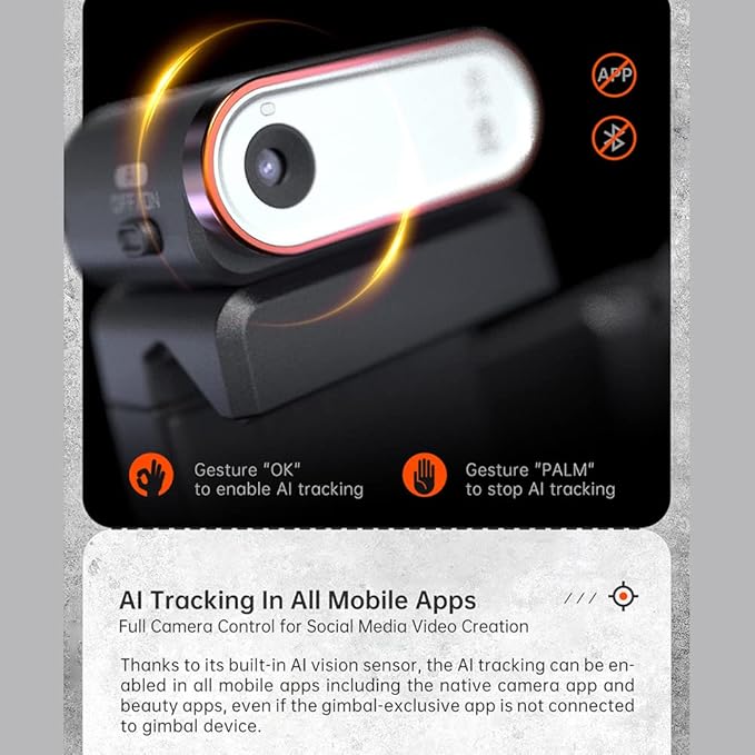 hohem AI Tracking Sensor Magnetic Fill Light with AI Vision Sensor AI Tracker Compatible with hohem iSteady M6/ MT2 Smartphone Gimbal Stabilizer