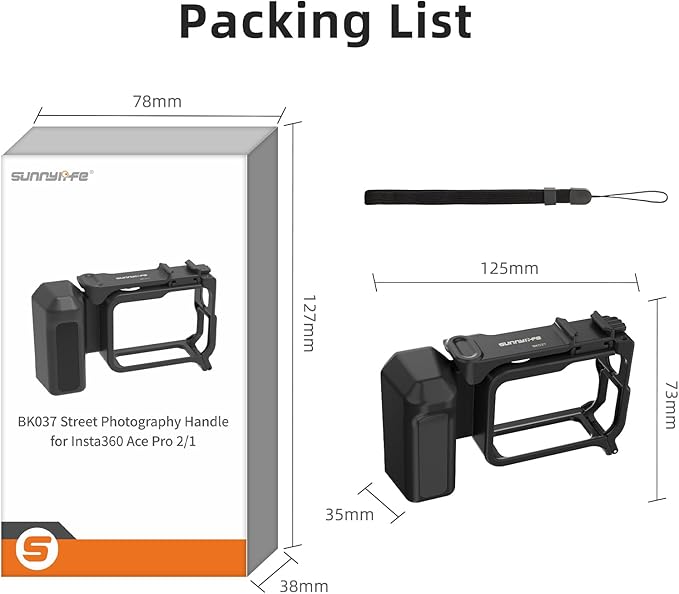 Camera Shooting Handle Grip for Insta360 Ace Pro 2/Ace Pro Street Photography Handle Kit with Shutter Button, Quick Release Mount, Cold Shoe for Insta 360 Ace Pro 2/Ace Pro Accessories
