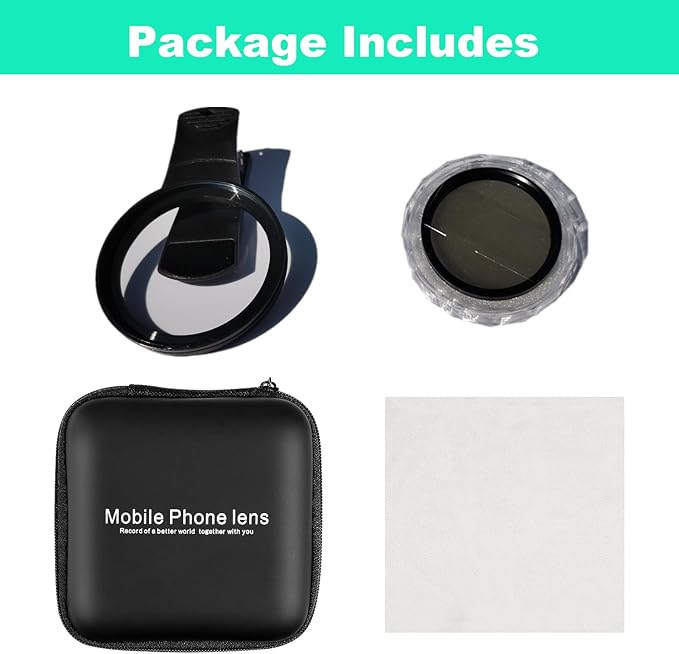 52mm CPL Phone Camera Lens, Clip-On Cellphone Lens CPL Filter Polarizer, Universal Cell Phone Camera Lens Compatible with Most Mobilephone Models(Black)