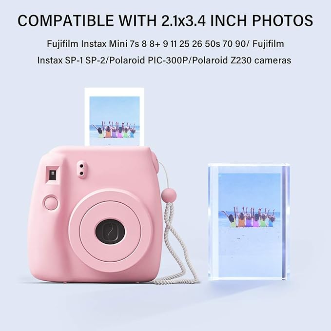 Phattopa Instax Mini Film Photo Frames 2x3, Iridescent Acrylic Picture Frames, 3 Pack