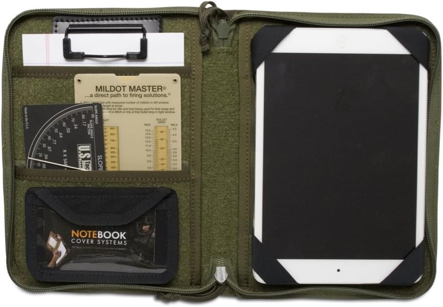 Tactical Notebook Covers | Field Data Cover System | Heavy Duty Zippered Organizer | Fits Notebooks 5” x 7.5” to 5.5” x 8.25"