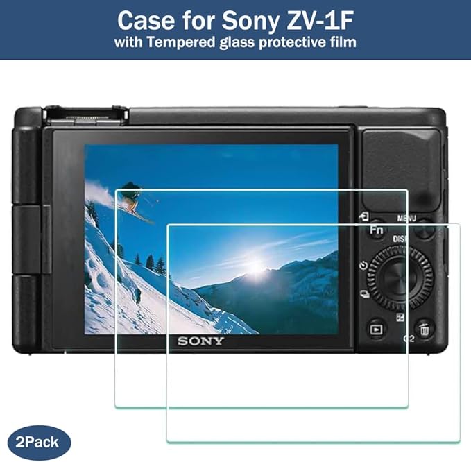 Pocoukate Case for Sony ZV-1F, ZV-1 II/ZV-1M2 Vlog Camera, ZV1F Camera Silicone Cover Skin, Anti-Scratch Slim Fit Soft Sleeve with ZV1 F Screen Protector- Black
