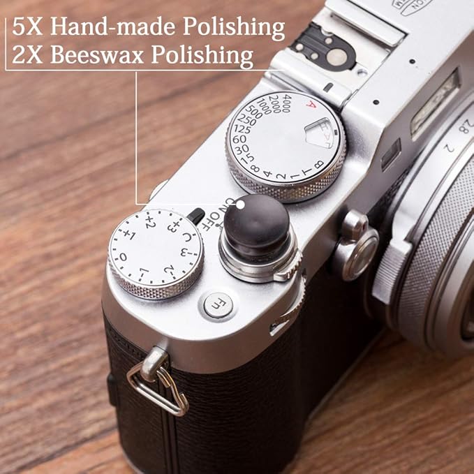 VKO Wood Soft Shutter Release Button,Delicate Camera Shutter Button 12mm Concave Surface Black(Wood Grain Random)