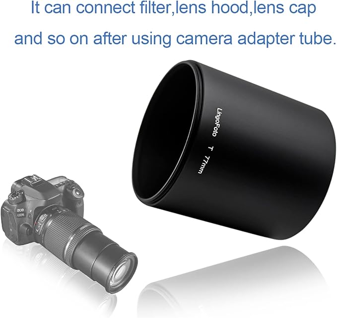 77mmx78mmm Screw in Metal Lens Hood for Mirror Tele Reflex Camera Lens with 77mm Filter Thread Absorb Unnecessary Ambient Light