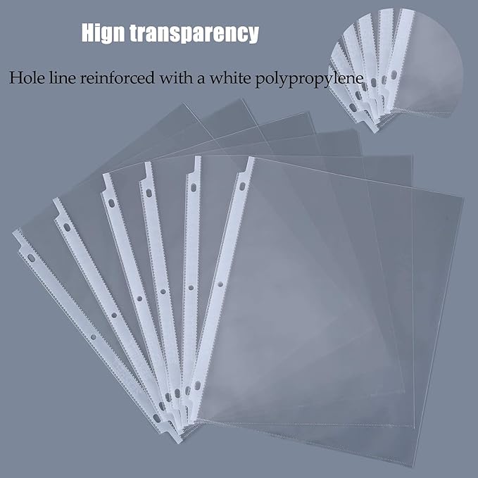 Seashell 300 Pack Economy Sheet Protectors 8.5 x 11, Clear Page Protectors Fit 3 Ring Binder, Acid Free, Letter Size, Top Loading, Plastic Sleeves for Binders, Business and School Organizers