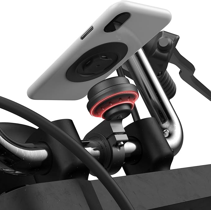 Motorcycle Phone Mount,Bike Cell Phone Holder with Vibration Dampener module,Out Front Bicycle Handlebar Mount for Mountain Road EBike,Scooter,Moto,MTB,Quick Release Attach/Detach【Series C - 2nd Gen】