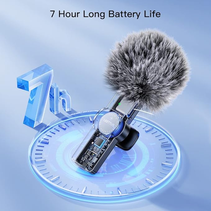 2pcs Lavalier Wireless Microphone for iPhone 15/16/Android Video Recording,Mini Microphone for Game Live Streaming,interviews,YouTube,TikTok,Vlog