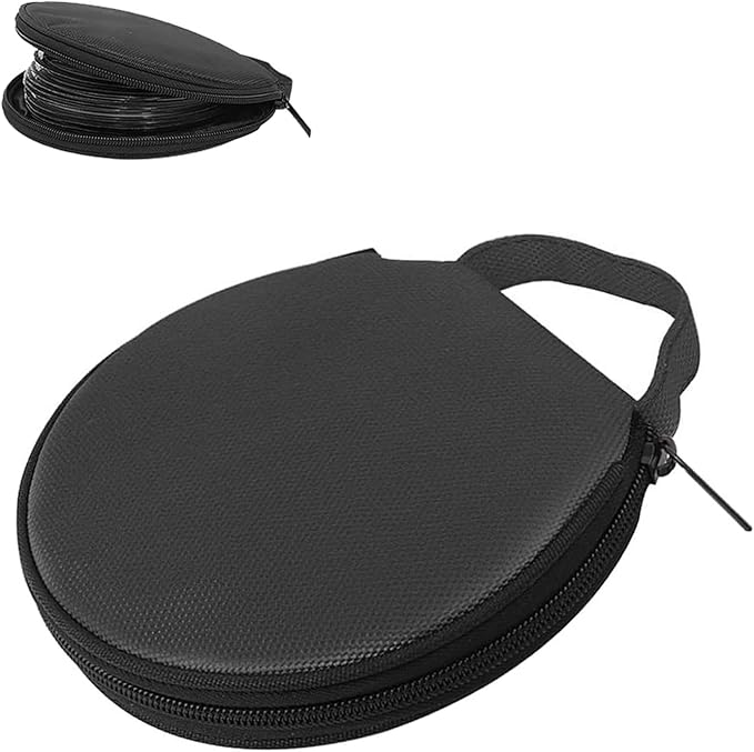 Car CD Case, Oxford Waterproof Disc Storage Binder with Transparent Film Divider, 20 Capacity Portable Round Disc Case, Universal DVD Organizer for Cars (Black)