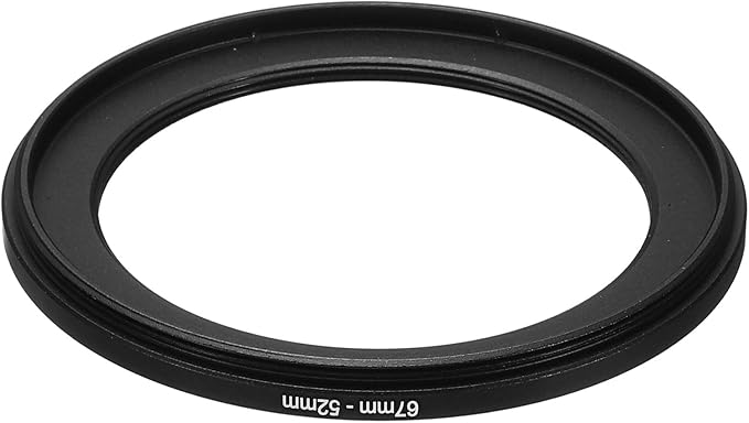 PATIKIL 67mm-52mm Metal Step Down Ring, Camera Lens Filter Adapter Ring Aluminum Filter Adapter Ring for Camera Lenses Hood, Black