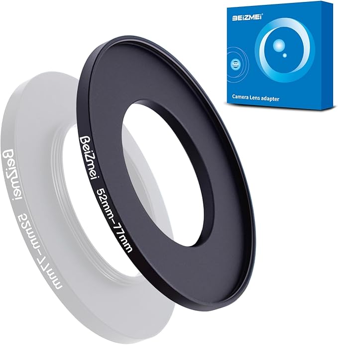 52mm to 77mm Camera Filters Ring,Filters Ring Compatiable All Brands Ø52mm Lens to Ø77mm UV ND CPL Camera Filter Accessory.Made of CNC.