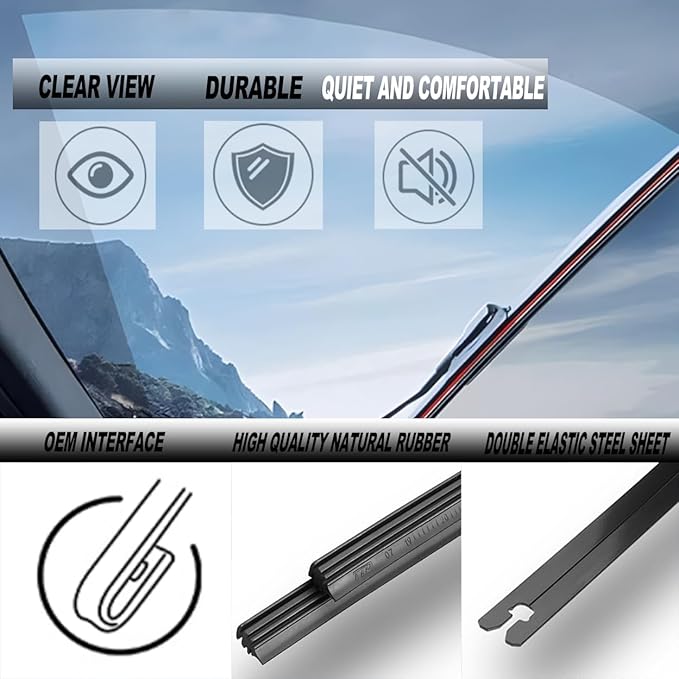 ATTKE OEM Quality Front Wiper Blades for Toyota Sienna 2011 2012 2013 2014 2015 2016 2017 2018 2019 2020 OE style (28" + 20" Front Windshield Wiper Set)