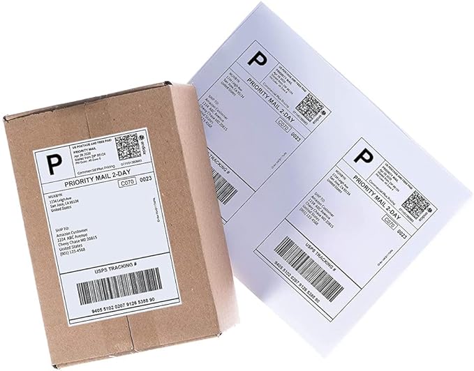 Half Sheet 8.5x5.5inch Shipping Mailing Label 4000 Counts, 2 Labels Per Sheet 8.5 x 11 for Laser & Inkjet Printer, Permanent Adhesive Label Square Corner (2000 Sheets)