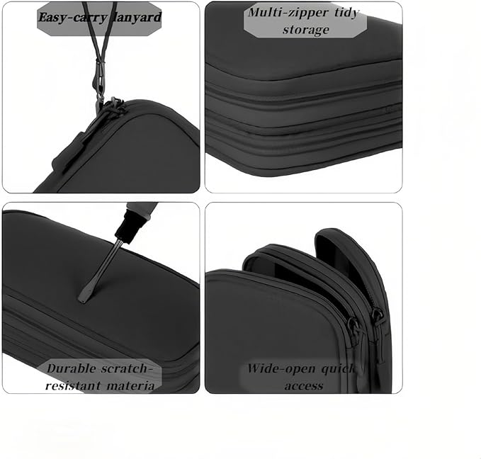 Portable Waterproof Double Layers All-in-One Storage Bag, Travel Cord Organizer，Electronics Accessories Organizer Pouch Bag for Accessories,Charger, USB Cable, Gadget (black)