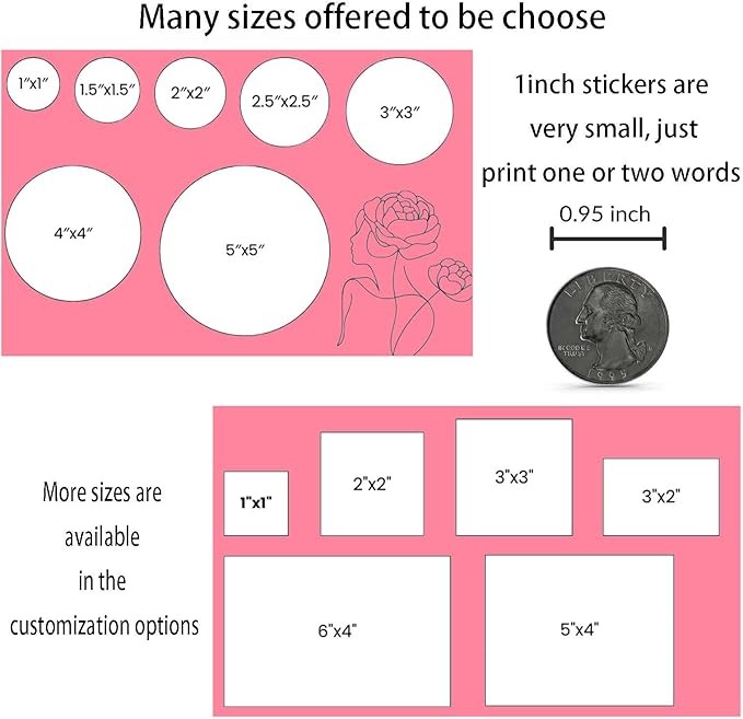 Inshoney Custom Sticker Rolls Labels Personalized Any Logo, Picture, Text Customized Name Labels 100-500pcs Waterproof (Heart)