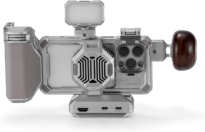 Tilta Khronos Ultimate Kit Compatible with iPhone 15 Pro - Titanium White | Includes Phone Case, LED Light, Hub, Handles, Cooling Fan, ND Filter + More | Mobile Filmmaking System