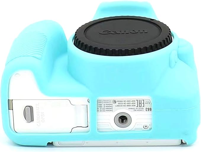 Professional Secure Silicone Camera Cover Housing Rubber Protective Body Skin Bag for Canon EOS 200D Rebel SL2 DSLR Camera and Canon EOS Rebel SL3 200D II DSLR Camera Case (Blue)