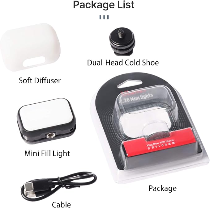 PICTRON VL28 LED Light for iPhone, Mini LED Camera Light, Rechargeable 5600K 95+ Long-Lasting Fill Light for Action Camera, DJI OSMO, Smartphone, Sony ZV-1, A7, RX100 VII