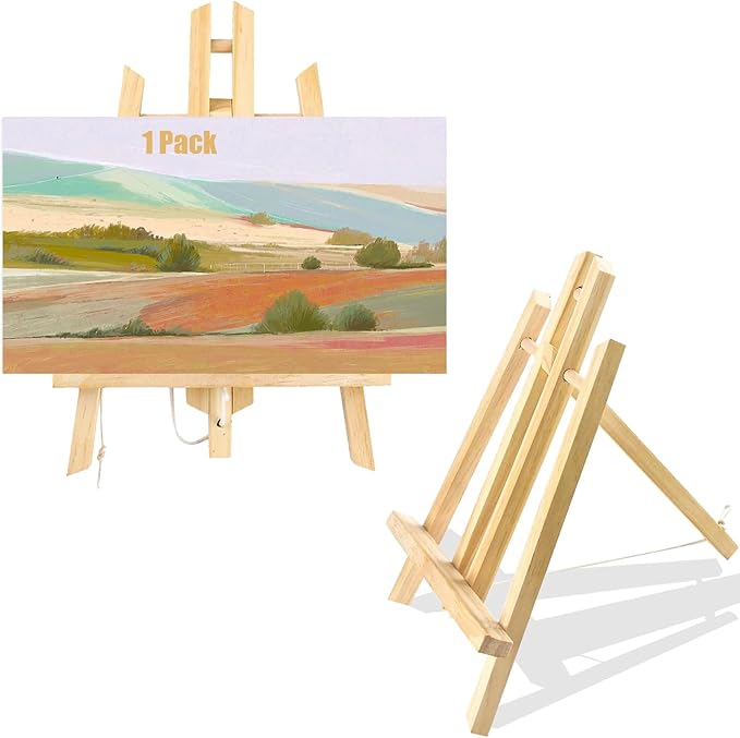 11.8" Wood Easels, Small Tabletop Display Stand, Tripod, Painting Party Easel, Kids Student Tabletop Easels for Painting, Portable Canvas Photo Picture Sign Holder