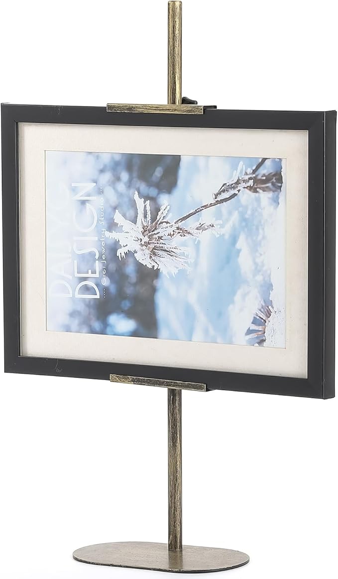 Adjustable Easel Stand for Sign, Metal Heavy Duty Picture Easels for Display, Tabletop Easel Stand for Picture Frames up to 28", Antique Gold Easel Stands with Base for Art Paintings Photos