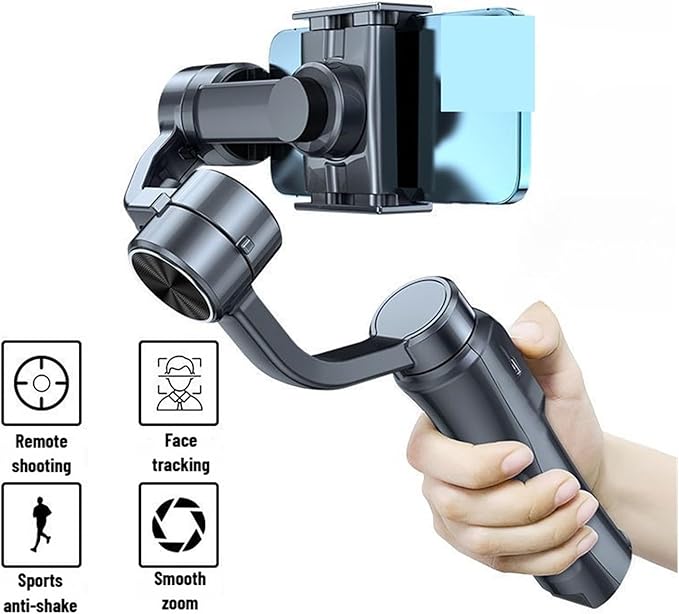 Handheld 3-axis Mobile Gimbal Handy Stabilizer，Compatible for Cell Phone Holder Real-time Tracking Stabilizzatore Smartphone Selfie(F10pro Set)