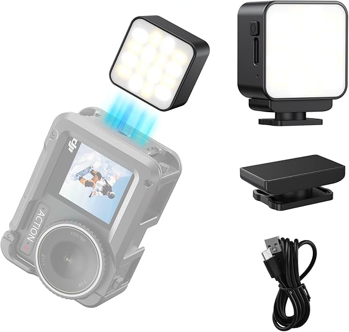 Gift Multiuse Magnetic Mini Vlog Light for DJI Osmo Pocket 3 and Action Camera,3W,300mAh,3 Models 2 Level Brightness Rechargeable LED Fill Light for DJI OSMO,Smartphone, Sony ZV-1 and Selfie Sticks
