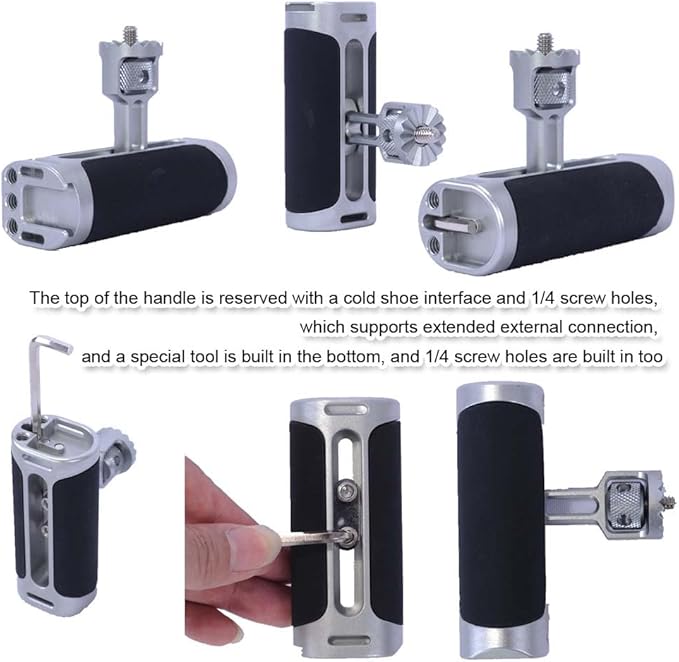 Dual Handheld Metal Stabilizer Bracket Holder for Smart Mobile Phone Shooting, Universal Fully Surrounded Photography Cage for Smart Mobile Phone, Support Vertical and Horizontal Shooting