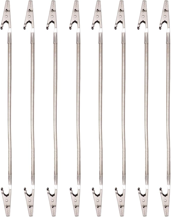 8Pcs Double Head Alligator Clip, glrovazas Bendable Double Head Memo Clip Metal Sided Clips for Photos, Crafts, DIY, Memo Cards - Strong -Ended Alligator Clip Holder (23cm/9.05" Long)