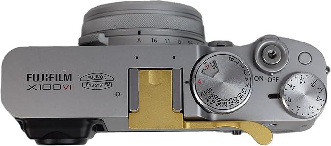 Foto&Tech Metal Hot Shoe Thumb Up Rest Hand Grip for Fujifilm Fuji X100V X100VI, X100V Thumb Grip, Fuji X100V Accessories, Fuji X100V Grip (Gold)