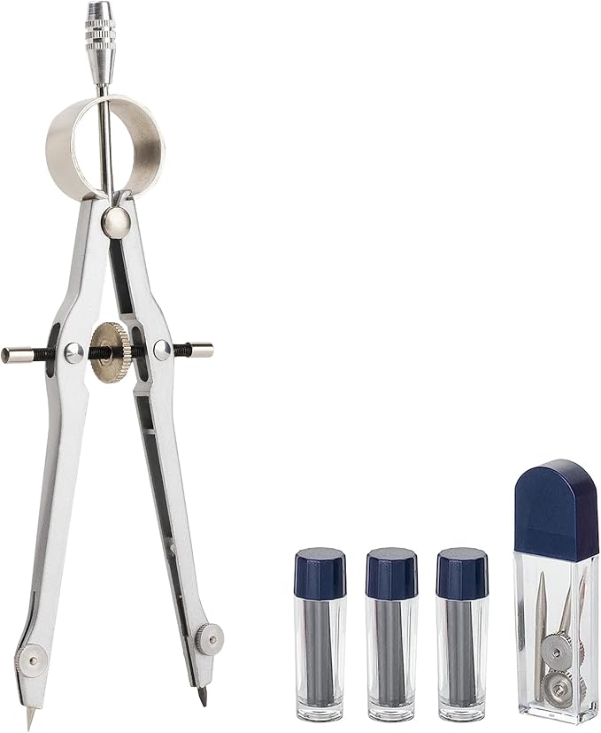 Mr. Pen- Professional Compass for Geometry, Extra Lead, Metal Compass, Compass, Compass Drawing Tool, Drawing Compass, Drafting Compass, Compass for Students, Compass Geometry